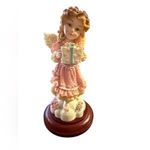 Vintage House of Lloyd 1996 Angel Figurine Holding Gift Figurine